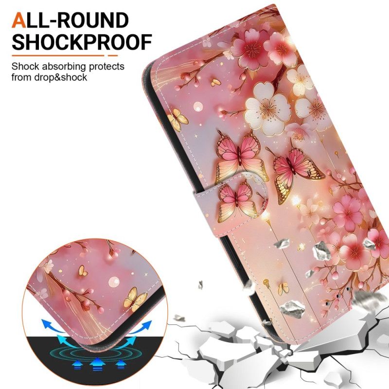 Flip Cover Til Oneplus Nord 5 Sommerfugle Roser
