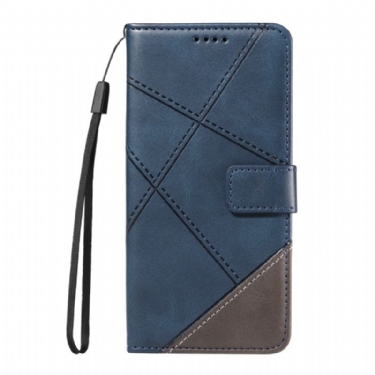 Flip Cover Til Oneplus Nord 5 Tofarvet Geometrisk