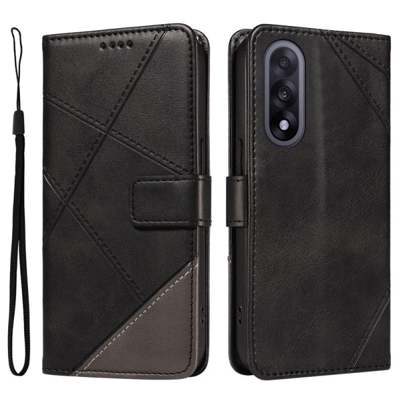 Flip Cover Til Oneplus Nord 5 Tofarvet Geometrisk