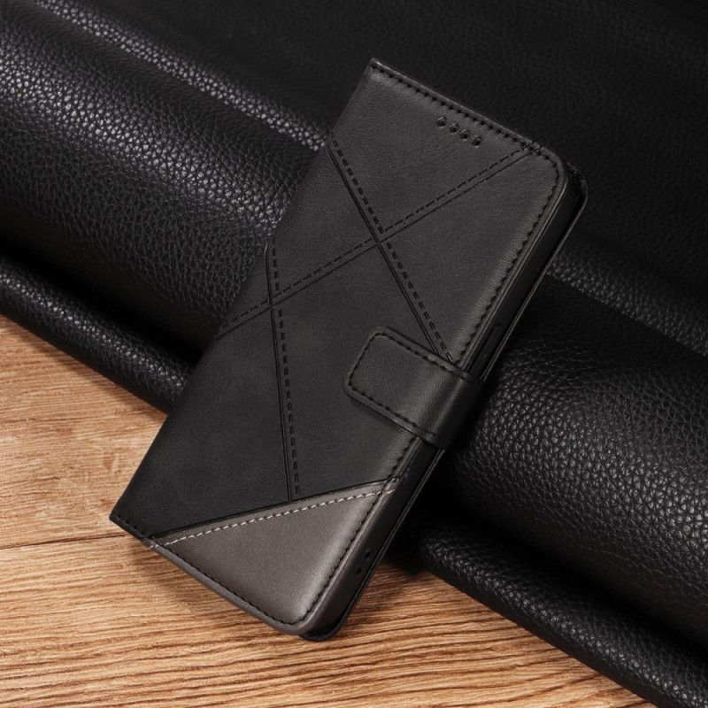 Flip Cover Til Oneplus Nord 5 Tofarvet Geometrisk