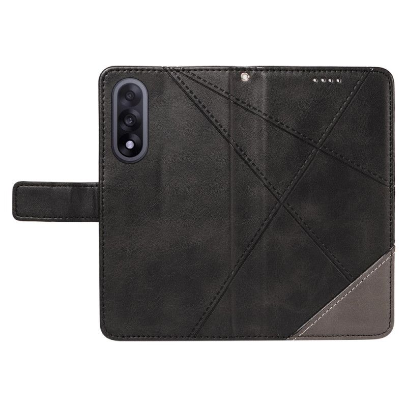 Flip Cover Til Oneplus Nord 5 Tofarvet Geometrisk