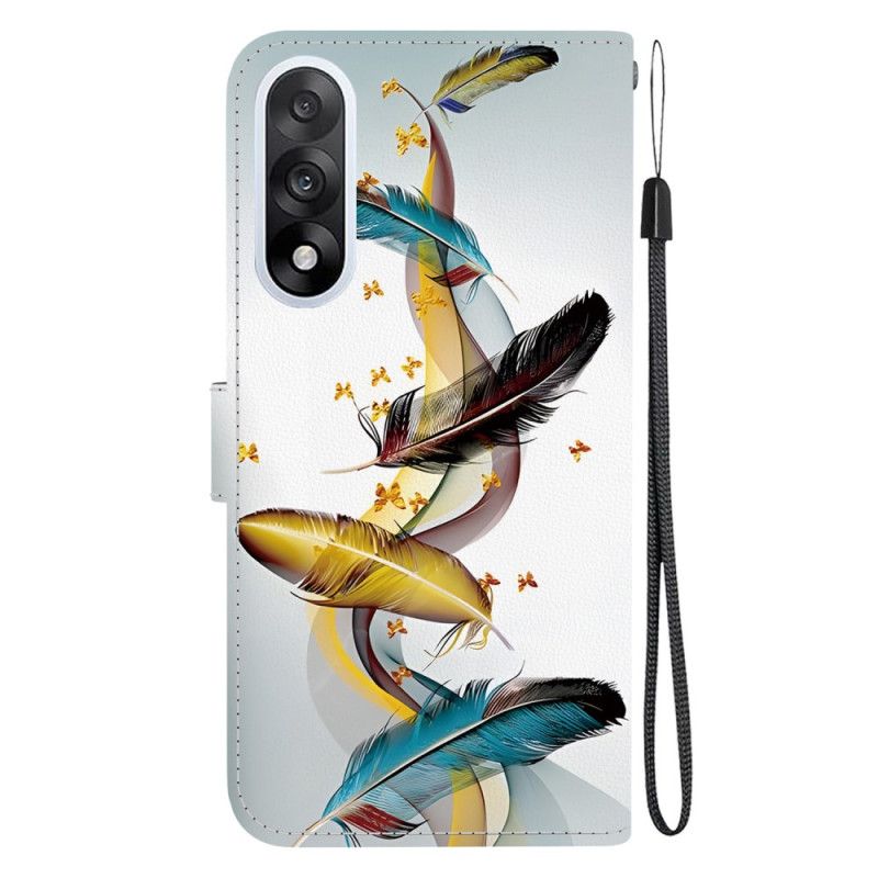 Læder Cover Oneplus Nord 5 Gyldne Fjer