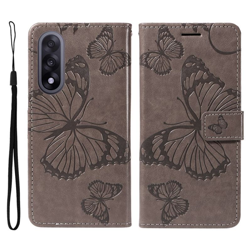 Læder Cover Oneplus Nord 5 Stor Sommerfugle