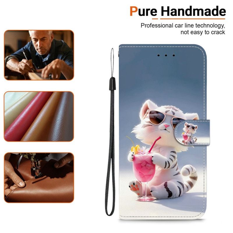 Læder Cover Oneplus Nord 5 Telefon Etui Tegneserietiger
