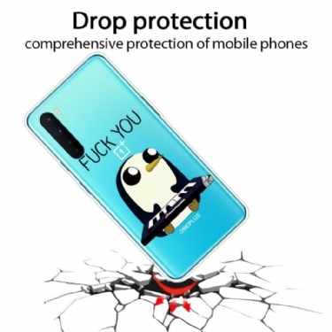 Mobilcover OnePlus Nord Penguin Piano"fuck You"