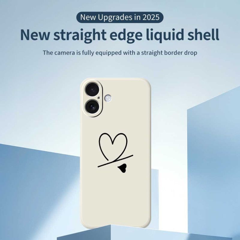 Cover iPhone 17 Telefon Etui Flydende Silikonehjerte
