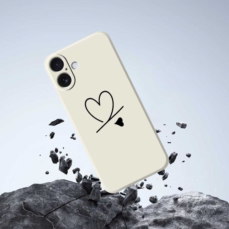 Cover iPhone 17 Telefon Etui Flydende Silikonehjerte