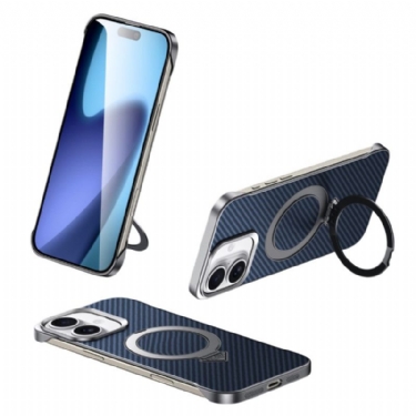 Cover Til iPhone 17 Kompatibel Med Magsafe Lædereffekt Med Stander