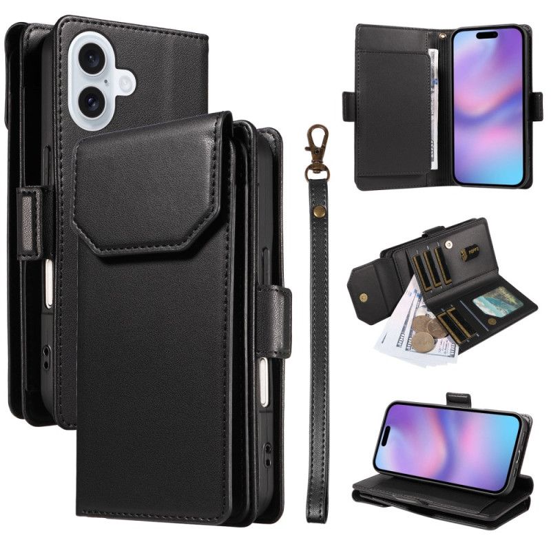 Flip Cover iPhone 17 Flere Kortrum Og Håndledsrem