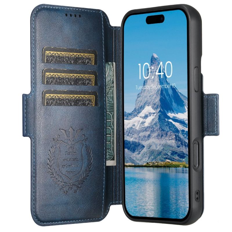 Flip Cover iPhone 17 Magsafe Tofarvet Tekstureret Læder