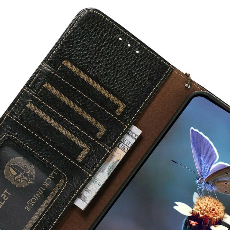 Flip Cover iPhone 17 Rfid-blokerende Litchilæder