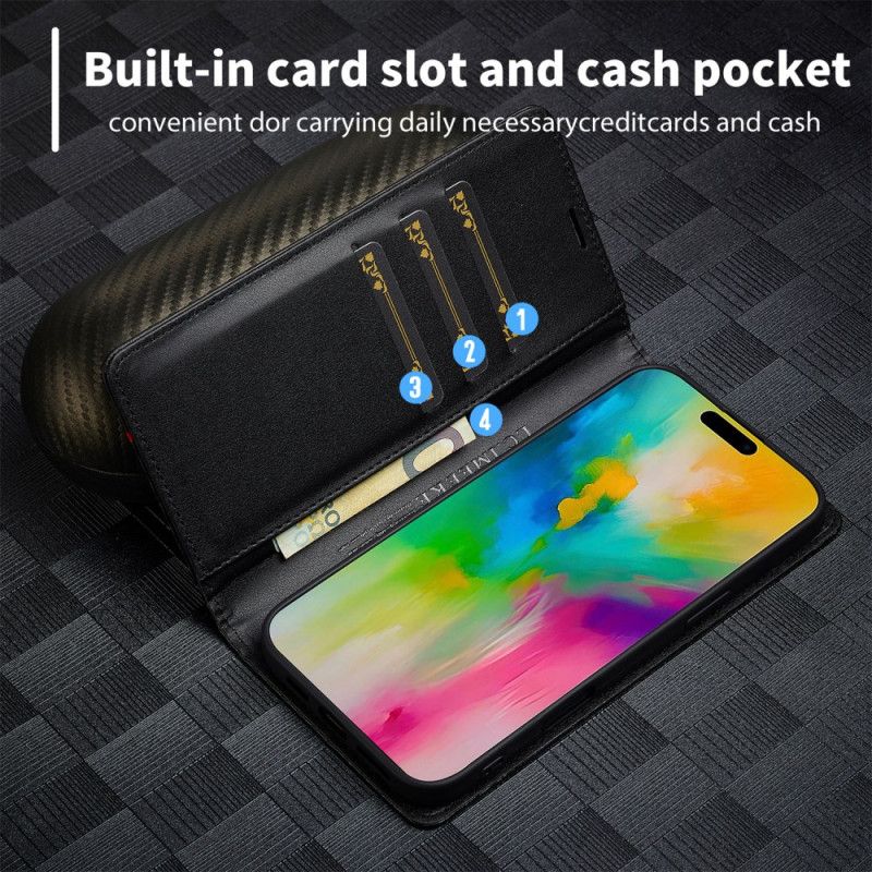 Flip Cover Til iPhone 17 Kulfiber Lc.imeeke
