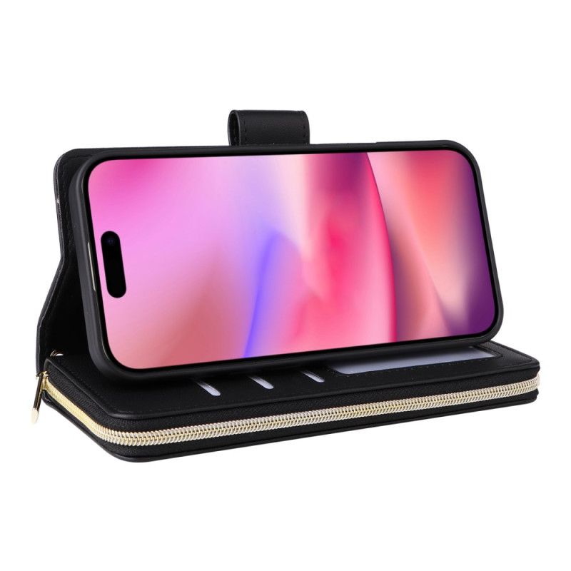 Læder Cover iPhone 17 Pung Med 9 Kortpladser Og Snor