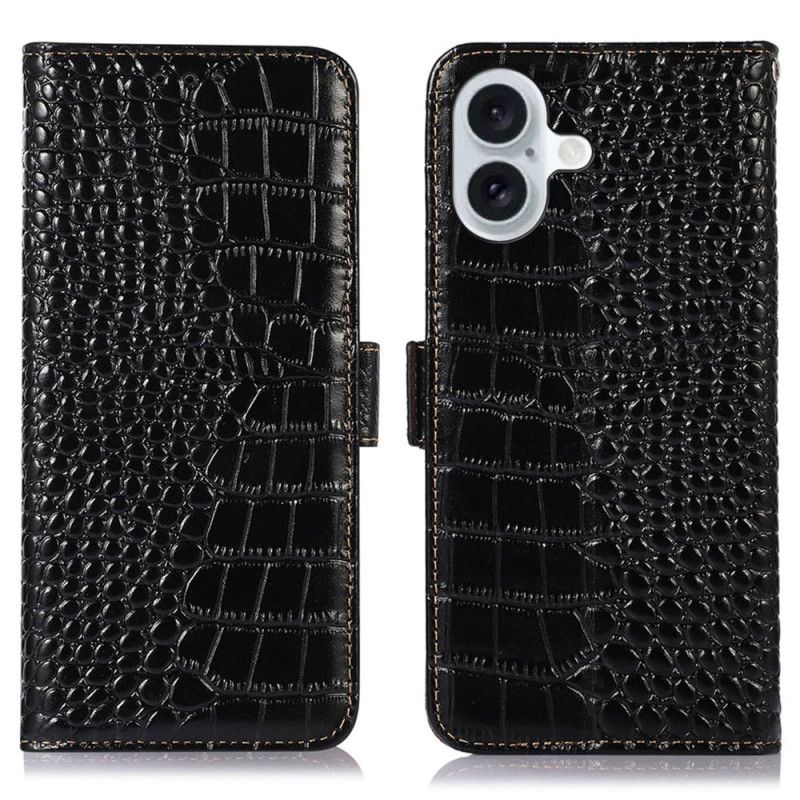 Læder Cover iPhone 17 Telefon Etui Krokodilletekstureret Læder