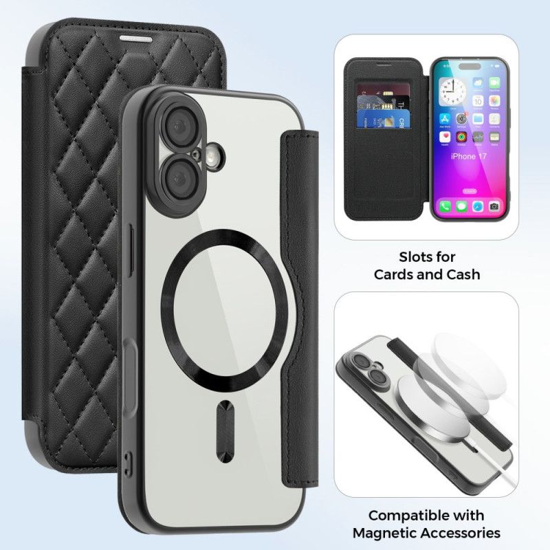 Læder Cover iPhone 17 Telefon Etui Magsafe-kompatibel Quiltet