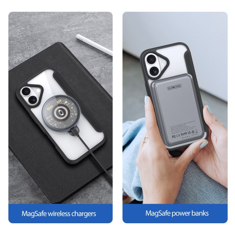 Læder Cover iPhone 17 Telefon Etui Magsafe Skin X Pro-serien Med Dux Ducis-stativ