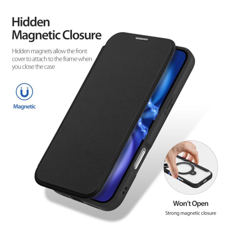 Læder Cover iPhone 17 Telefon Etui Magsafe Skin X Pro-serien Med Dux Ducis-stativ