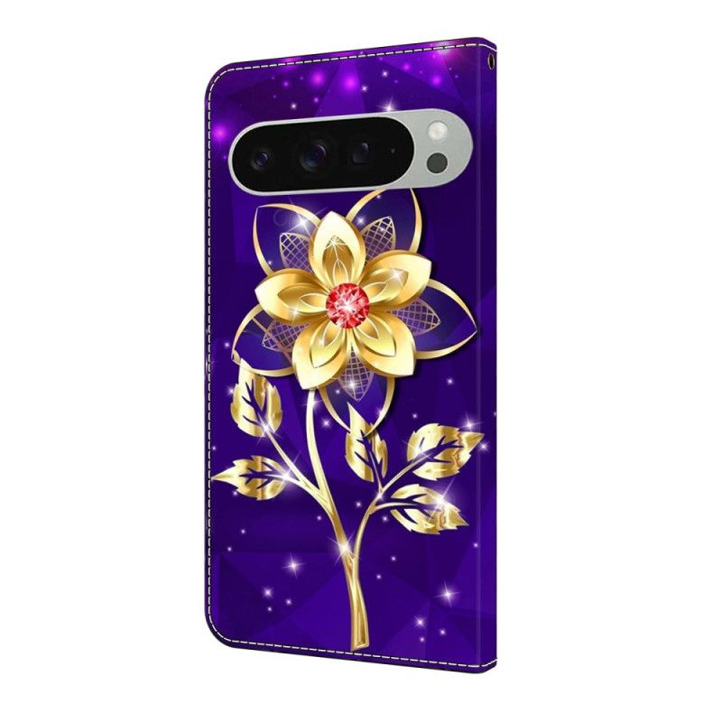 Flip Cover Google Pixel 10 Pro Xl Gylden Blomst