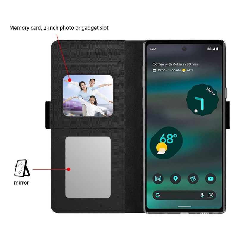 Flip Cover Til Google Pixel 10 Pro Xl Spejl Og Aftagelig Kortholder