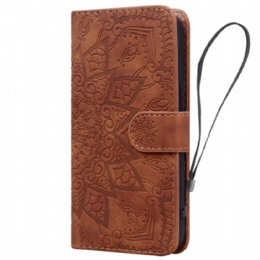 Læder Cover Google Pixel 10 Pro Xl Telefon Etui Blomstermandala-print