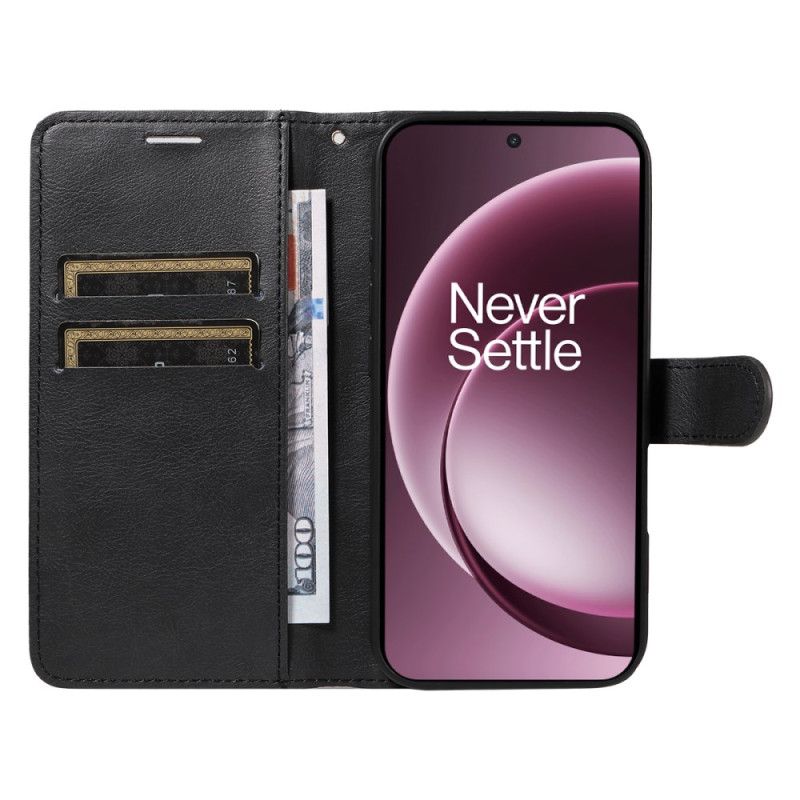 Flip Cover Oneplus 15 Ensfarvet Kunstlæder