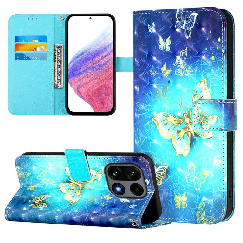 Flip Cover Oneplus 15 Guldsommerfugle