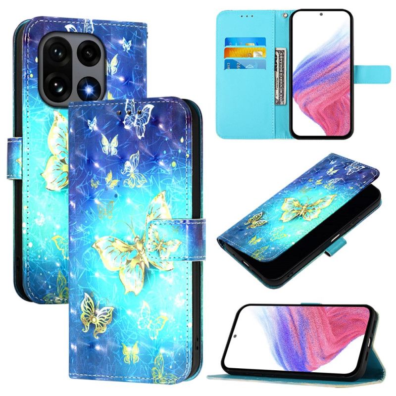 Flip Cover Oneplus 15 Guldsommerfugle