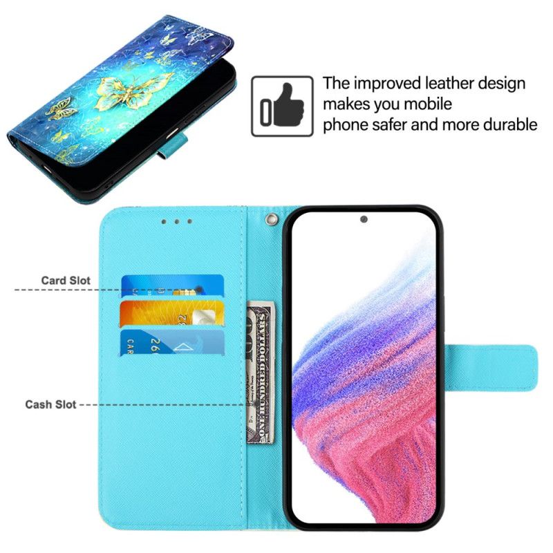 Flip Cover Oneplus 15 Guldsommerfugle