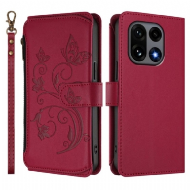 Læder Cover Oneplus 15 Telefon Etui Blomsterpung Med Rem