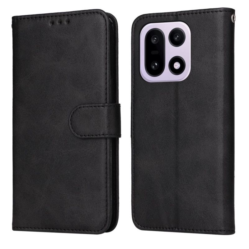 Læder Cover Oneplus 15 Telefon Etui Ensfarvet Kunstlæder