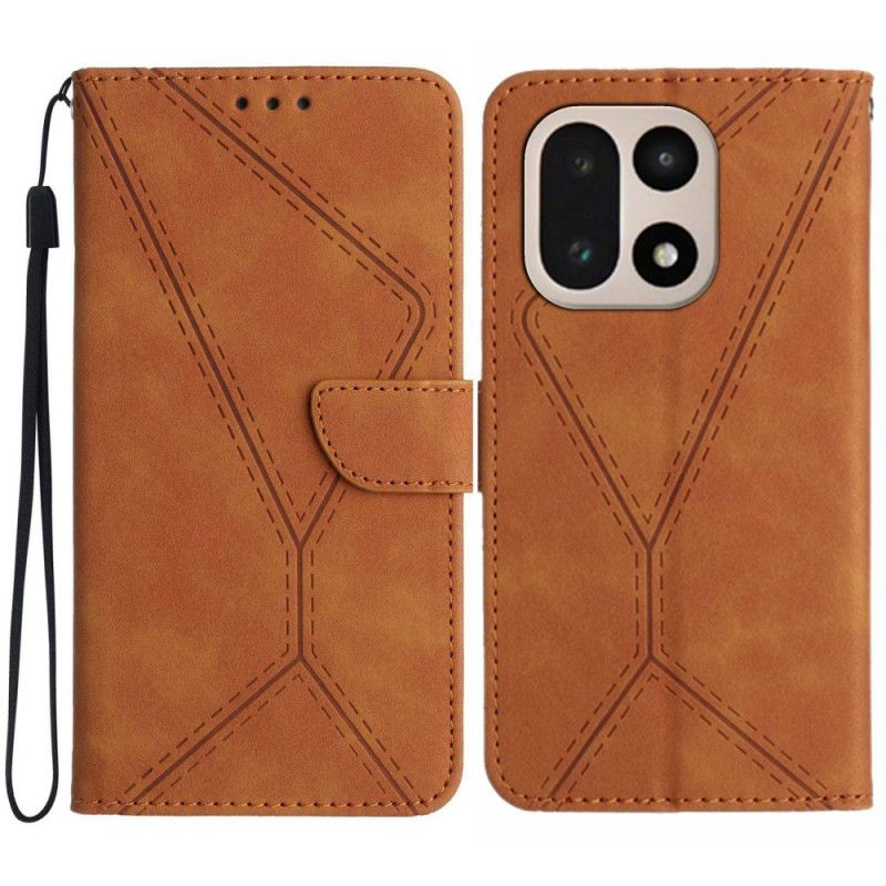 Læder Cover Oneplus 15 Telefon Etui Linjer Og Striber