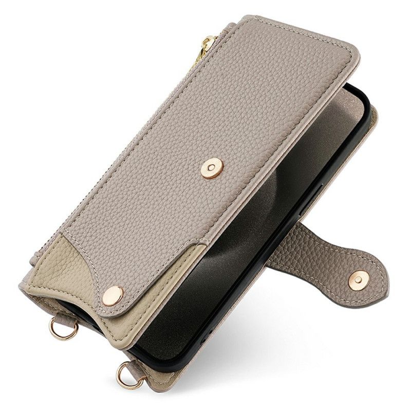 Læder Cover Oneplus 15 Telefon Etui Pung Med Kæde Og Skulderrem