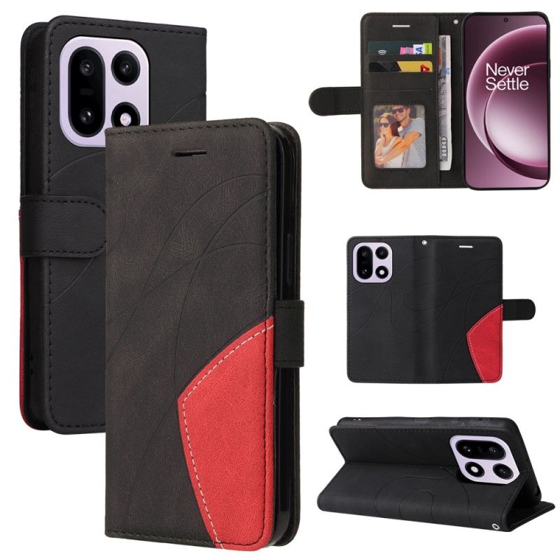 Læder Cover Oneplus 15 Telefon Etui Tofarvet Krusning