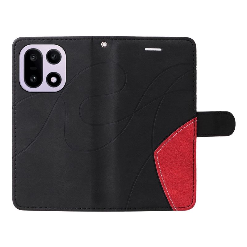 Læder Cover Oneplus 15 Telefon Etui Tofarvet Krusning