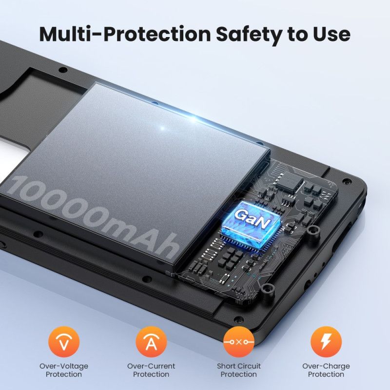 10000mah Battericover Til Samsung Galaxy S25 Ultra Oplader Med Magnetisk Fastgørelse