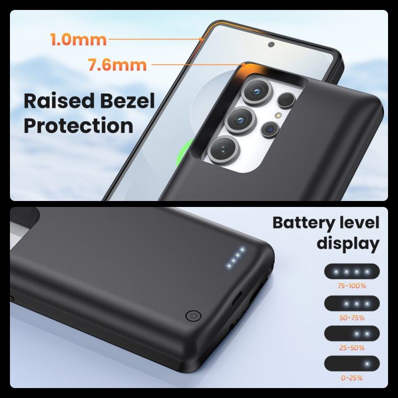 10000mah Eksternt Battericover Til Samsung Galaxy S25 Ultra