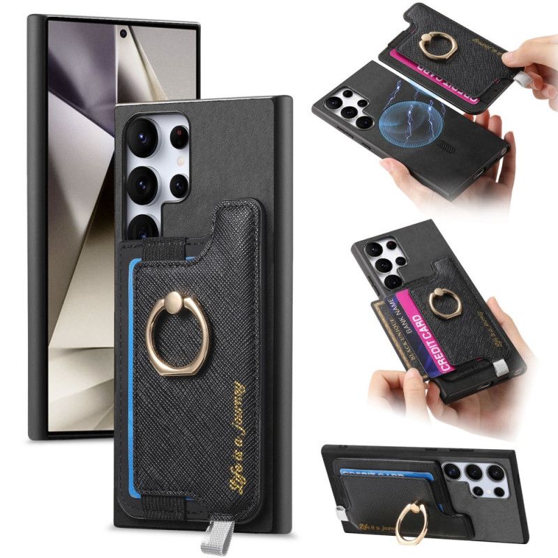 Cover Samsung Galaxy S25 Ultra 5g Aftagelig Kortholder I Ruskindstil