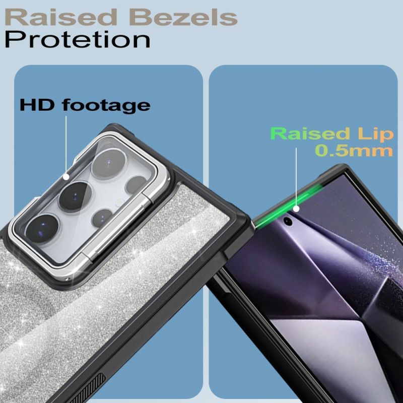 Cover Samsung Galaxy S25 Ultra 5g Glitter Med Indbygget Stativ