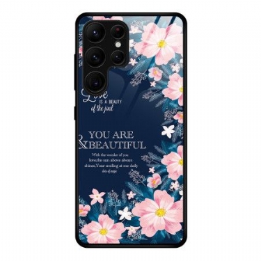 Cover Samsung Galaxy S25 Ultra 5g Lyserøde Blomster I Hærdet Glas