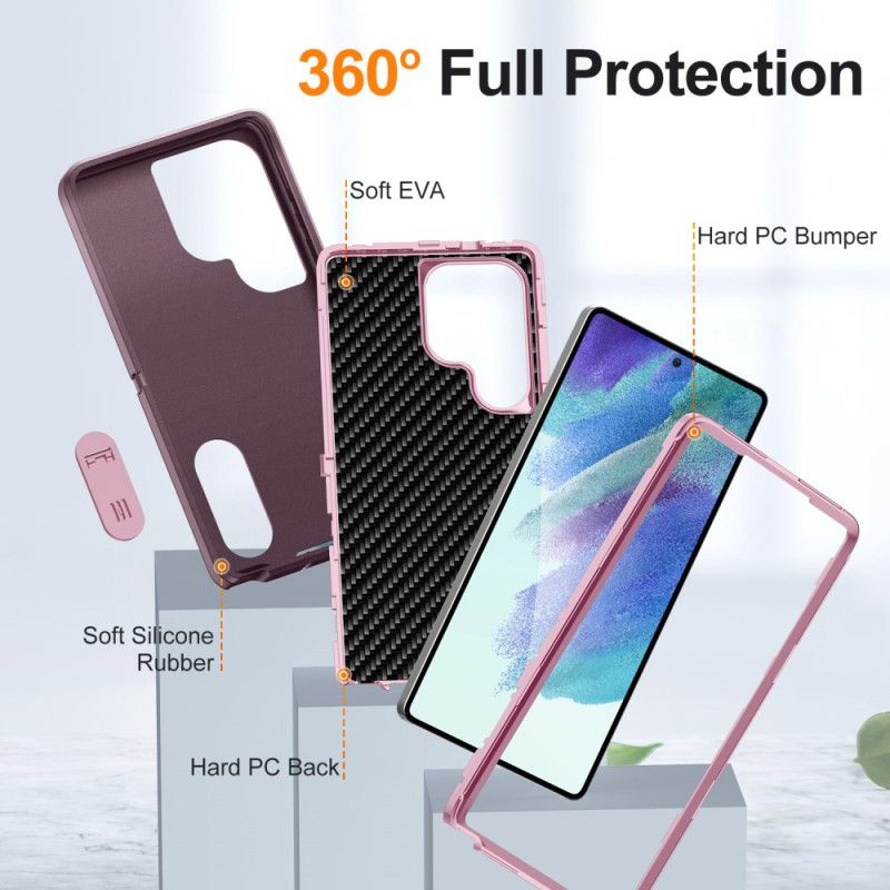 Cover Samsung Galaxy S25 Ultra 5g Telefon Etui 3-i-1-beskyttelse Med Stativ