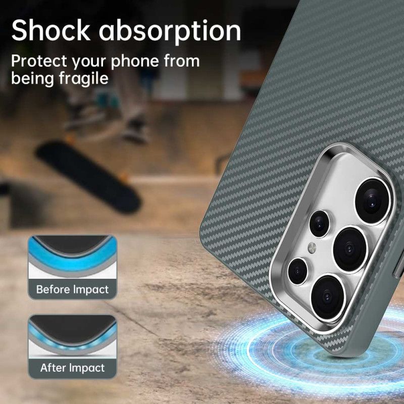 Cover Samsung Galaxy S25 Ultra 5g Telefon Etui Kulfibertekstur