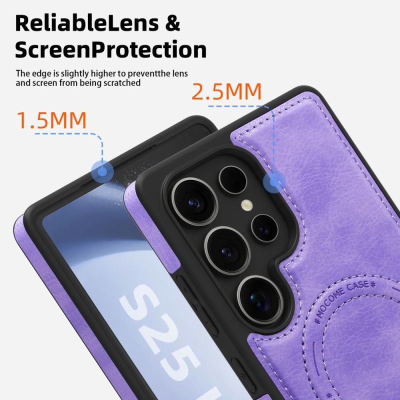 Cover Samsung Galaxy S25 Ultra 5g Telefon Etui Lædereffekt Kompatibel Med Magsafe