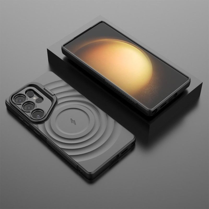 Cover Samsung Galaxy S25 Ultra 5g Telefon Etui Magsafe-kompatibel Bølget Design Med Stativ