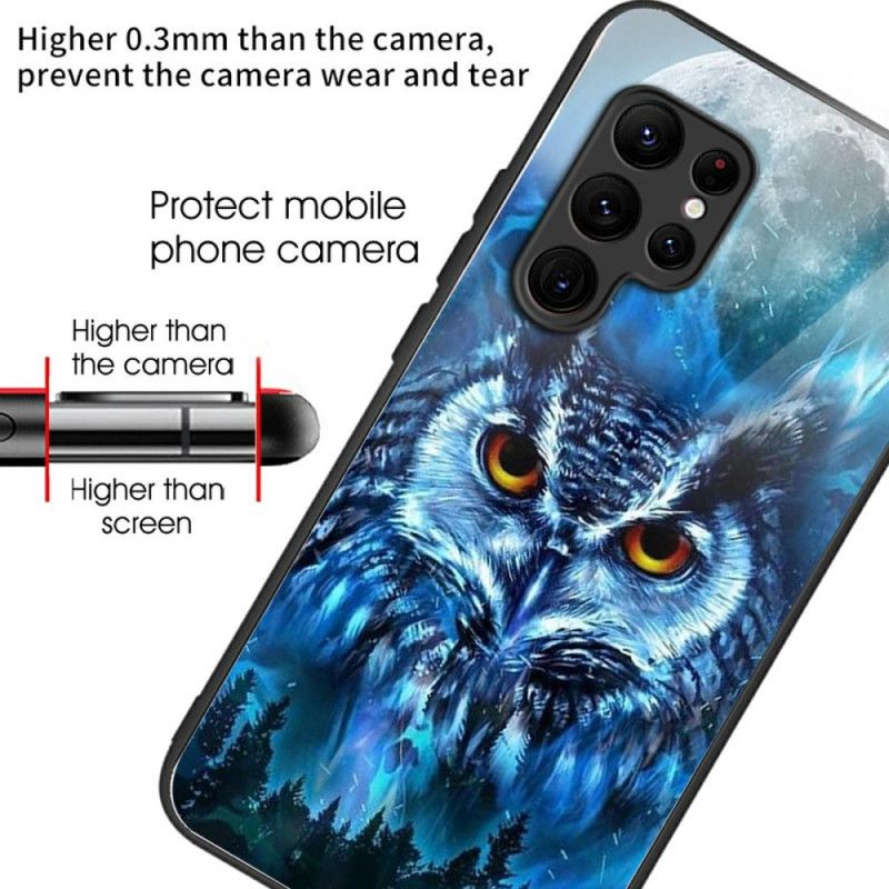 Cover Samsung Galaxy S25 Ultra 5g Ugle Og Måne I Hærdet Glas
