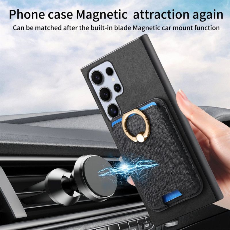 Cover Til Samsung Galaxy S25 Ultra 5g Aftagelig Magnetisk Kortholder Og -stativ