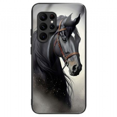 Cover Til Samsung Galaxy S25 Ultra 5g Grå Hest I Hærdet Glas