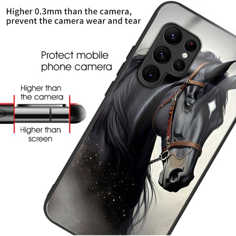 Cover Til Samsung Galaxy S25 Ultra 5g Grå Hest I Hærdet Glas