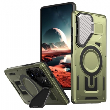 Cover Til Samsung Galaxy S25 Ultra 5g Metallisk Effekt Med Linsedæksel Og Stativ