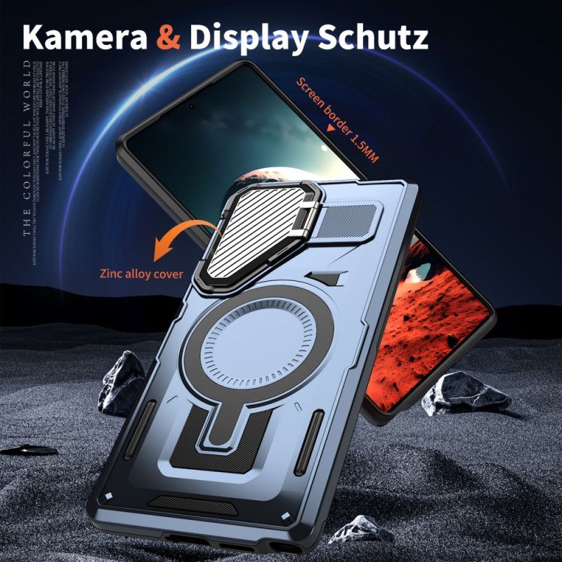 Cover Til Samsung Galaxy S25 Ultra 5g Metallisk Effekt Med Linsedæksel Og Stativ