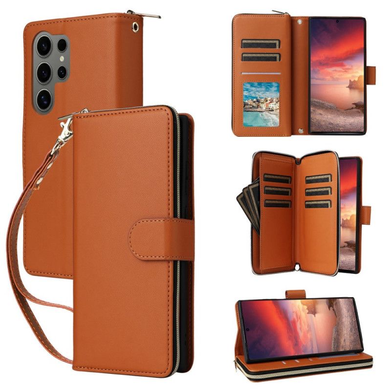 Flip Cover Samsung Galaxy S25 Ultra 5g 9 Kortlommer Med Rem